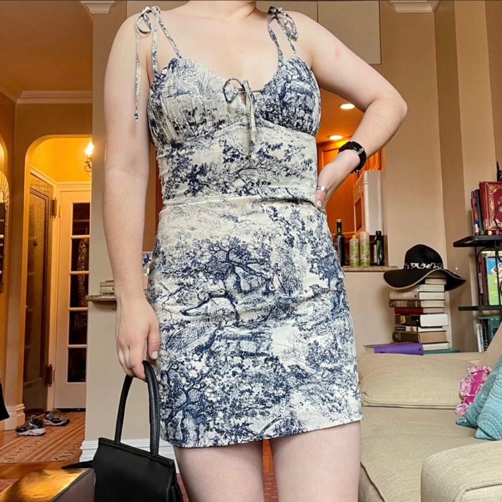 French Toile Mini Dress
